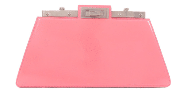 Screenshot 2026-02-03 142909 Fendi Peekaboo Cut Medium Pink Brushed Leather Shoulder Bag Silver O’Lock Chain 8BN340