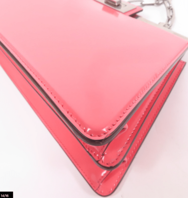 Screenshot 2026-02-03 143148 Fendi Peekaboo Cut Medium Pink Brushed Leather Shoulder Bag Silver O’Lock Chain 8BN340