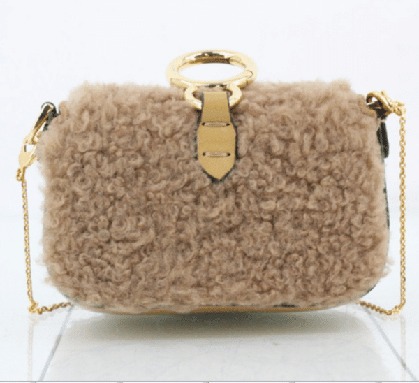Screenshot 2026-02-24 070831 Fendi Nano Baguette Beige Shearling Gold Chain Crossbody Bag