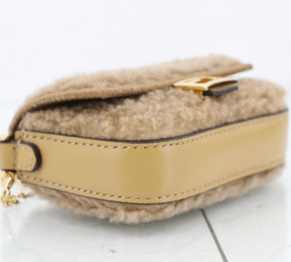 Screenshot 2026-02-24 070900 Fendi Nano Baguette Beige Shearling Gold Chain Crossbody Bag