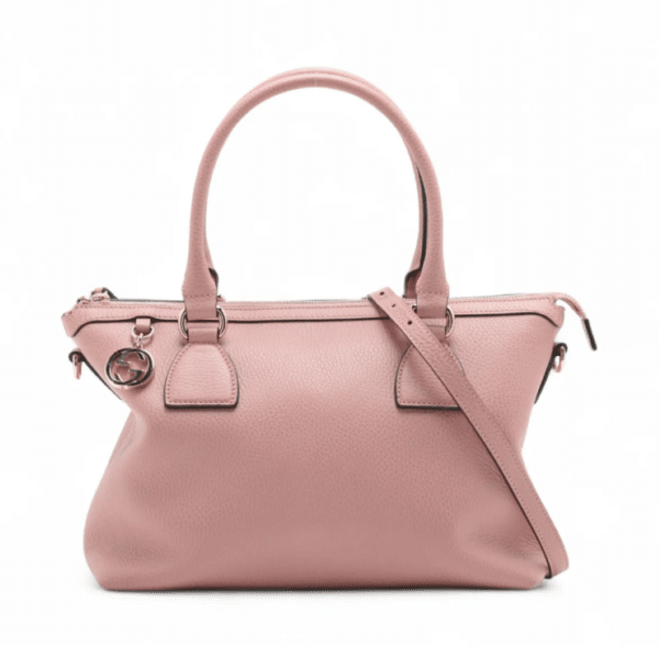 Screenshot 2026-03-07 093205 Gucci Dollar Calfskin GG Charm Satchel Soft Pink Pebbled Leather 2-Way Tote Shoulder Bag