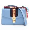 Screenshot 2026-03-07 094600 Gucci Sylvie Mini Light Blue Leather Web Chain Shoulder Bag 431666