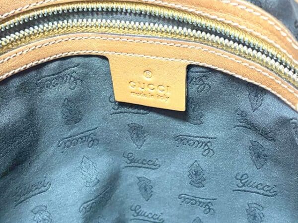 177303313476391_IMG_7445 Gucci Vintage Original GG Canvas Wooden Charm Tote Brown Leather