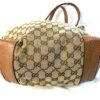 177303313476392_IMG_7449 Gucci Vintage Original GG Canvas Wooden Charm Tote Brown Leather