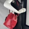 IMG_2171 Fendi Mon Tresor Red Calfskin Leather Bucket Shoulder Bag Gold Hardware