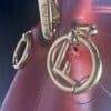 IMG_2175 Fendi Mon Tresor Red Calfskin Leather Bucket Shoulder Bag Gold Hardware
