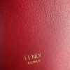 IMG_2179 Fendi Mon Tresor Red Calfskin Leather Bucket Shoulder Bag Gold Hardware