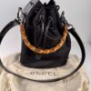 IMG_2759 Gucci Bamboo handle bucket bag black with brown bamboo handle two way