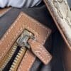 IMG_2769 Gucci Vintage Original GG Canvas Wooden Charm Tote Brown Leather