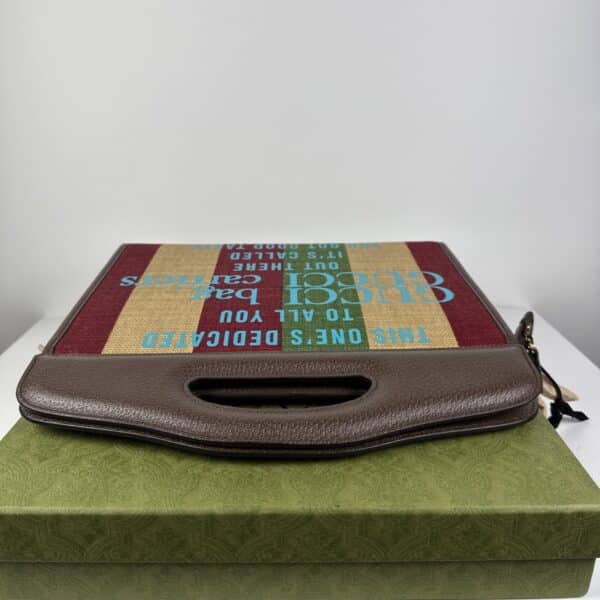 IMG_3600 Gucci Aria 100th Anniversary Multicolor Canvas Cutout Handle Tote New with Box & Dustbag