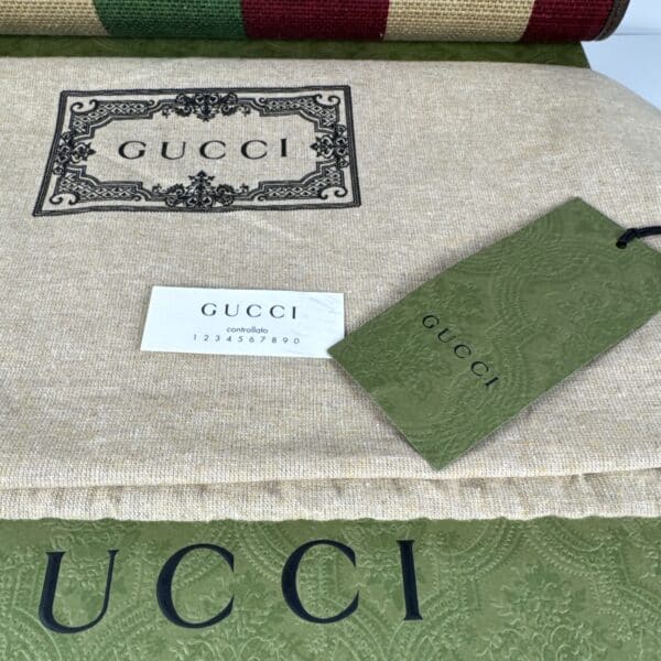 IMG_3608 Gucci Aria 100th Anniversary Multicolor Canvas Cutout Handle Tote New with Box & Dustbag