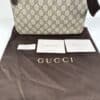Gucci GG Supreme Canvas Front Zip Messenger Crossbody Bag Brown Adjustable Strap