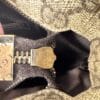 IMG_3631 Gucci Vintage Original GG Canvas Wooden Charm Tote Brown Leather