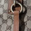 IMG_3636 Gucci Vintage Original GG Canvas Wooden Charm Tote Brown Leather