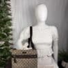Gucci GG Supreme Canvas Front Zip Messenger Crossbody Bag Brown Adjustable Strap