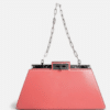 Screenshot 2026-03-07 162728 Fendi Peekaboo Cut Medium Pink Brushed Leather Shoulder Bag Silver O’Lock Chain 8BN340