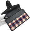 Gucci Dionysus Small Red Blue Ivory Tweed Black Leather Chain Bag