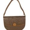 Vintage Gucci Micro GG Saddle Shoulder Bag Brown Tan Leather Gold Hardware