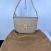 Vintage Gucci Micro GG Saddle Shoulder Bag Brown Tan Leather Gold Hardware