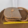 Vintage Gucci Micro GG Saddle Shoulder Bag Brown Tan Leather Gold Hardware