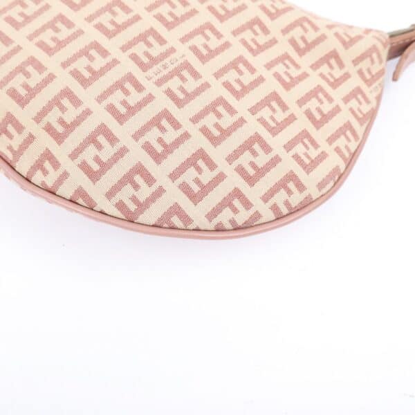 Fendi pink zucca 3 Fendi Zucchino Oyster Pink FF Canvas Shoulder Bag Vintage Y2K