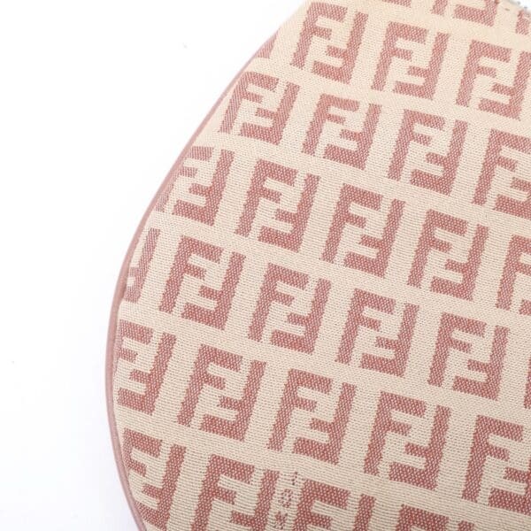 Fendi pink zucca 8 Fendi Zucchino Oyster Pink FF Canvas Shoulder Bag Vintage Y2K