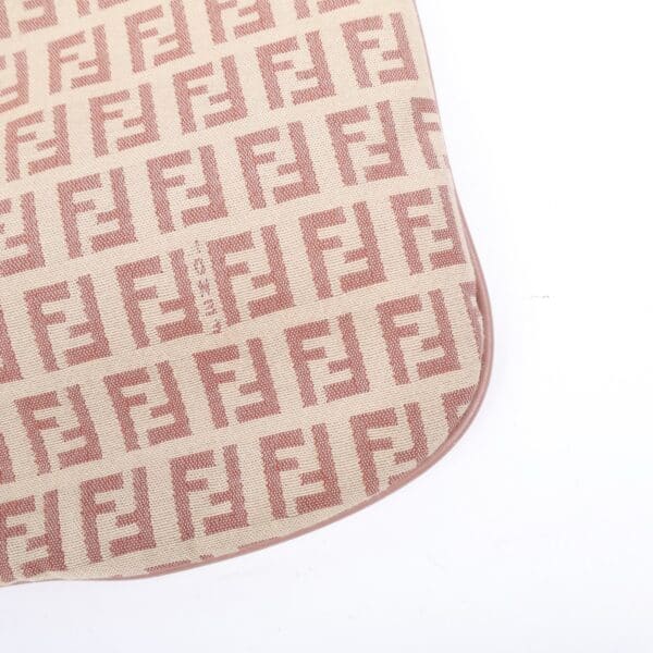 Fendi pink zucca 9 Fendi Zucchino Oyster Pink FF Canvas Shoulder Bag Vintage Y2K