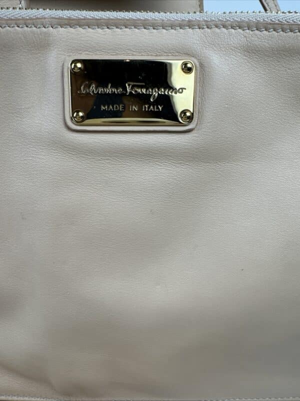 IMG_5576 Salvatore Ferragamo Sookie Leather Shoulder Bag – Bisque / Almond