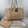 IMG_5577 Salvatore Ferragamo Sookie Leather Shoulder Bag – Bisque / Almond