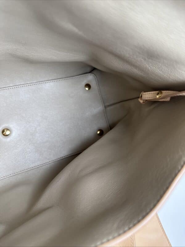 IMG_5582 Salvatore Ferragamo Sookie Leather Shoulder Bag – Bisque / Almond