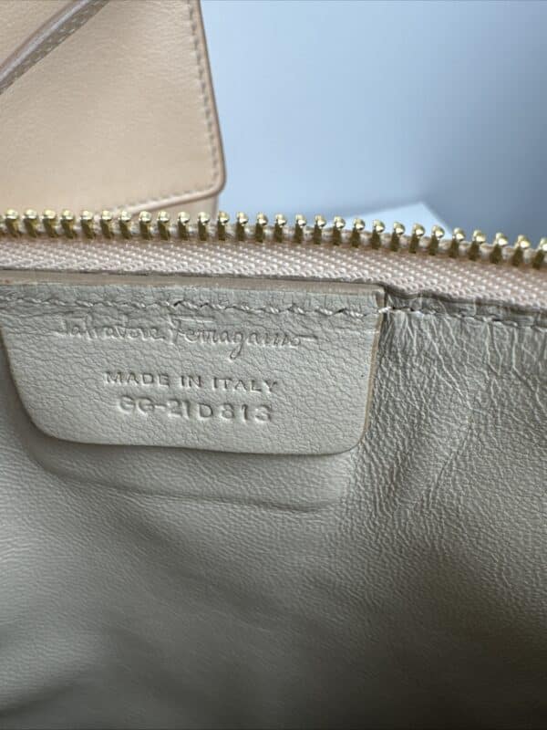 IMG_5584 Salvatore Ferragamo Sookie Leather Shoulder Bag – Bisque / Almond