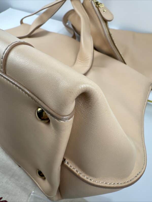 IMG_5586 Salvatore Ferragamo Sookie Leather Shoulder Bag – Bisque / Almond