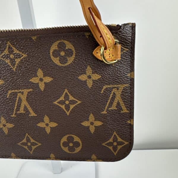 IMG_5623 Louis Vuitton Neverfull Monogram Pochette Pouch with Vachetta Wrist Strap