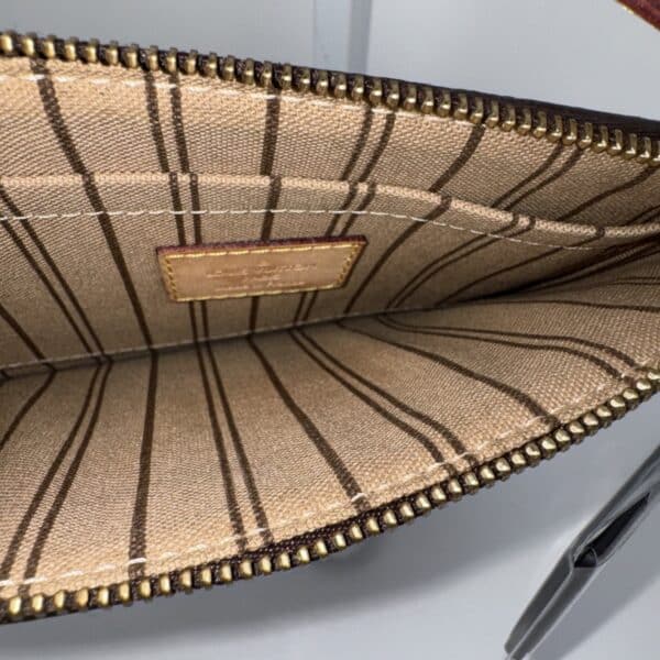 IMG_5628 Louis Vuitton Neverfull Monogram Pochette Pouch with Vachetta Wrist Strap