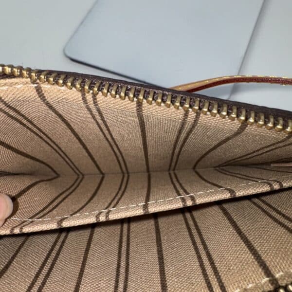 IMG_5630 Louis Vuitton Neverfull Monogram Pochette Pouch with Vachetta Wrist Strap