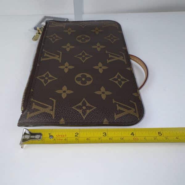 IMG_5633 Louis Vuitton Neverfull Monogram Pochette Pouch with Vachetta Wrist Strap