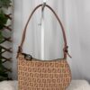 IMG_6067 Fendi Zucchino Oyster Pink FF Canvas Shoulder Bag Vintage Y2K