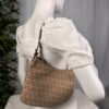 IMG_6115 Fendi Zucchino Oyster Pink FF Canvas Shoulder Bag Vintage Y2K