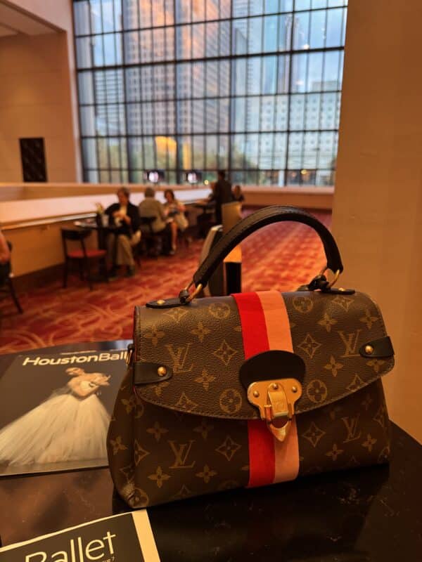 IMG_6631 Louis Vuitton Georges BB M43866 Monogram Red Pink Stripe Satchel