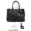 Prada vittelo 1 Prada Black Vitello Danio Leather Top Handle Satchel Bag Nero Silver hardware