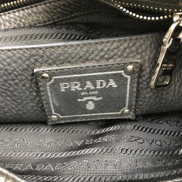 Prada vittelo 13 Prada Black Vitello Danio Leather Top Handle Satchel Bag Nero Silver hardware