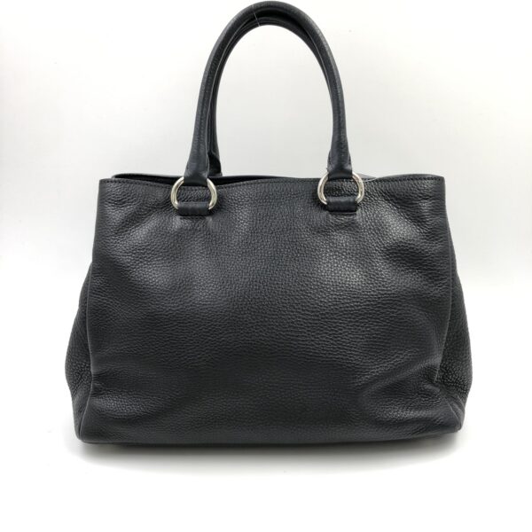 Prada vittelo 5 Prada Black Vitello Danio Leather Top Handle Satchel Bag Nero Silver hardware