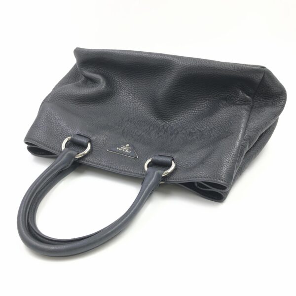 Prada vittelo 7 Prada Black Vitello Danio Leather Top Handle Satchel Bag Nero Silver hardware