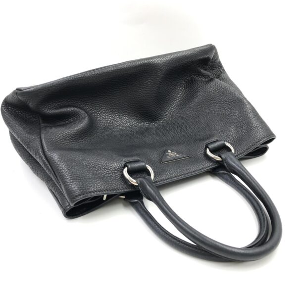 Prada vittelo 8 Prada Black Vitello Danio Leather Top Handle Satchel Bag Nero Silver hardware