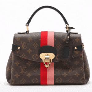Louis Vuitton Georges BB M43866 Monogram Red Pink Stripe Satchel
