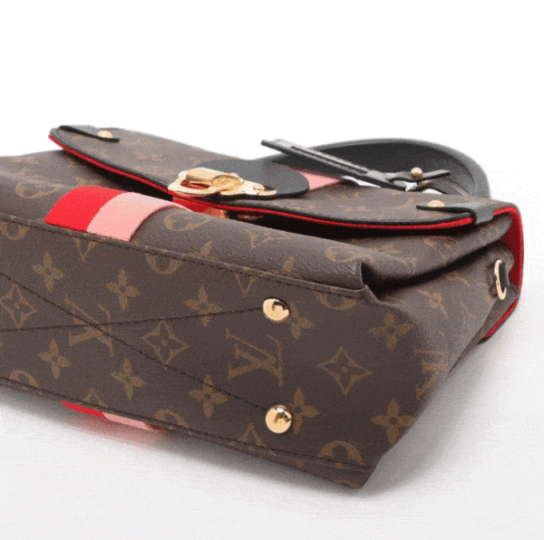 Screenshot 2026-05-01 192657 Louis Vuitton Georges BB M43866 Monogram Red Pink Stripe Satchel