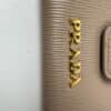 2026-04-26 15.30.34 Prada Beige Textured Leather Card Holder Zip Coin Case Gold Logo