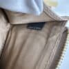 2026-04-26 15.43.52 Prada Beige Textured Leather Card Holder Zip Coin Case Gold Logo