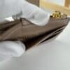 2026-04-26 15.44.20 Prada Beige Textured Leather Card Holder Zip Coin Case Gold Logo