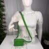 Bottega Veneta Kelly Green Crossbody Bag Cassette Mini Interecciato Leather